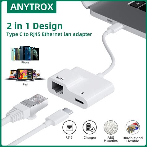 Jual Anytrox Usb Type C To Rj45 Ethernet Lan Adaptercablei Pad To Rj45 Ethernet Lan Adapter