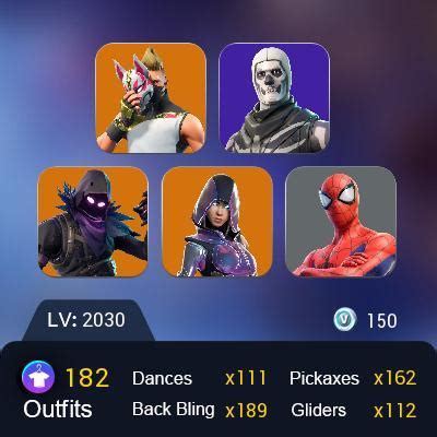 PSN XBOX PC RARE SKINS IKONIK Random Account With Ikonik 100