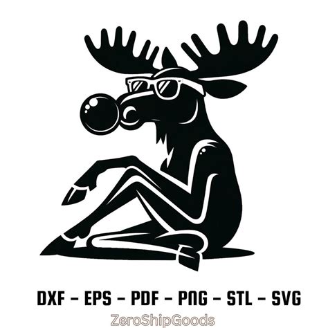 Chill Moose Svg Moose With Sunglasses Moose Dxf Moose Svg Files For Cricut Silhouette Moose