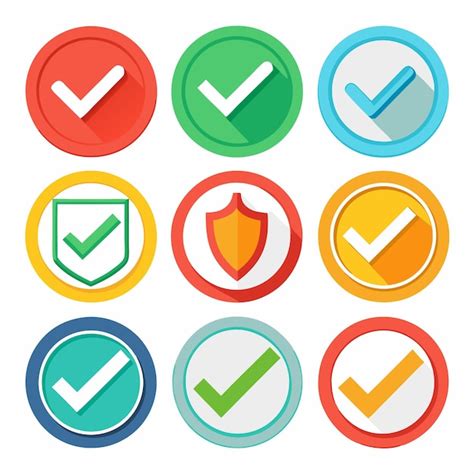 Premium Vector Colorful Check Mark Icons For Approval And Confirmation