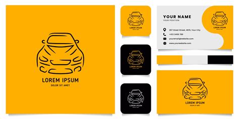 Line Car Logo with Business Card Template 2076779 Vector Art at Vecteezy