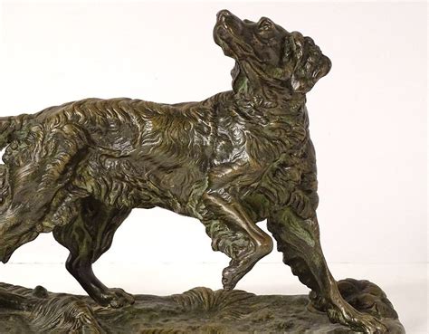 Proantic Sculpture Bronze Jules Moigniez Chien Chasse Arr T Pagneu