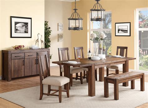 Middlefield 6 Pc Dining Set W Upholstered Chairs And Bench Raymour