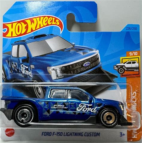 Hot Wheels HOT TRUCKS Ford F 150 Lightning Custom BLUE 9 10 1 64th Scale Model MattsBrickMocs