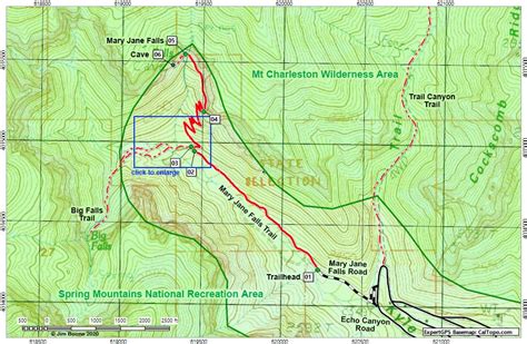 Mount Charleston Hiking Trails Map