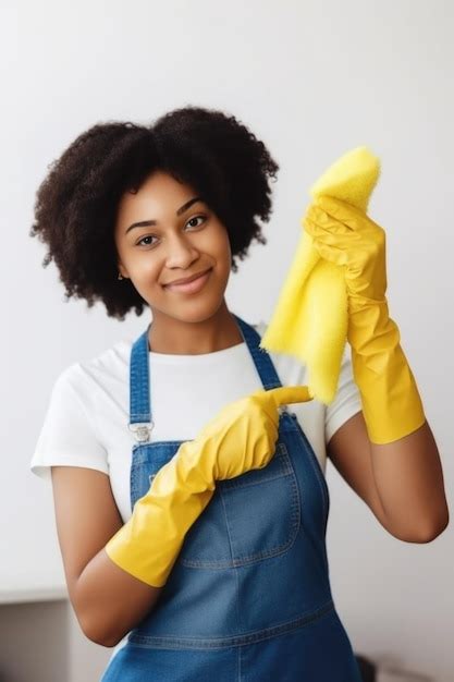 Premium Photo Portrait Thumbs Up And Black Woman Cleaning Wiping Or Dusting With Product At