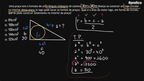 Questão Circunferência Inscrita No Triângulo Retângulo Matemática