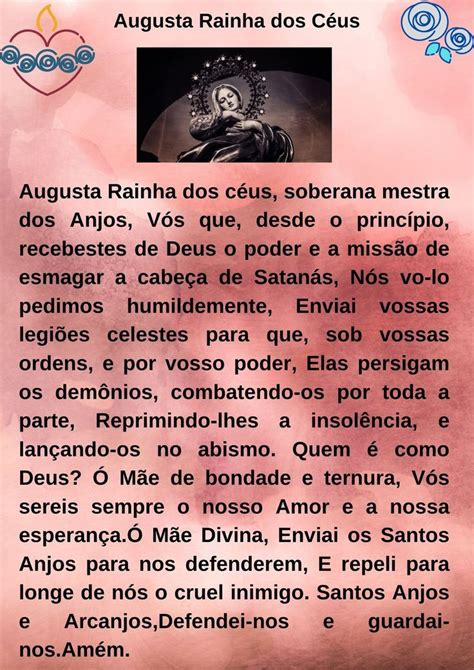 Oração Augusta Rainha dos céus