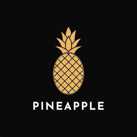 Premium Vector Modern Golden Fruit Pineapple Logo Design Template