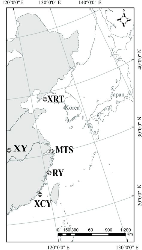 Geographical Locations Of The Sampled Chinese Egret Populations And