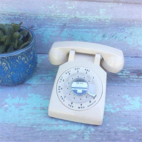 Retro Ivory Off White Itt Rotary Dial Desk Telephone And Etsy