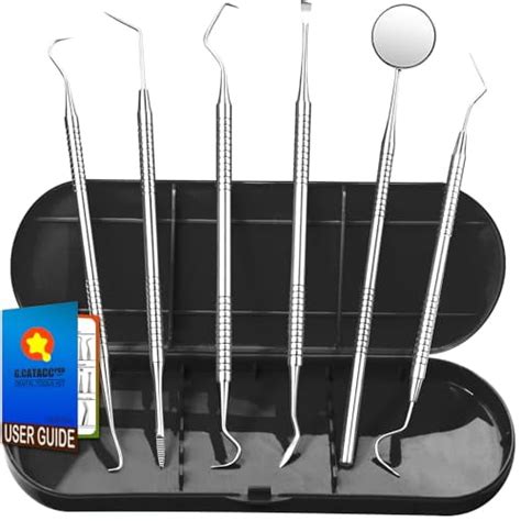 G.CATACC Dental Tools, Plaque Remover for Teeth, Metal Dental Pick Teeth Cleaning Tools Kit ...