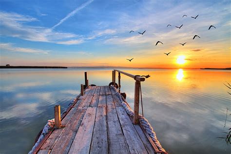 Hd Wallpaper Brown Wooden Dock Nature Landscape New Zealand