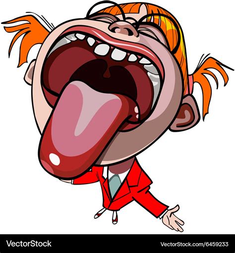 Funny cartoon girl with mouth wide open Royalty Free Vector