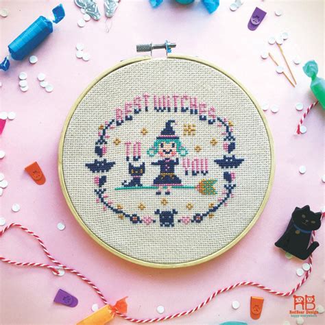 Halloween Cross Stitch Patterns Witches Cross Stitch Halloween ...