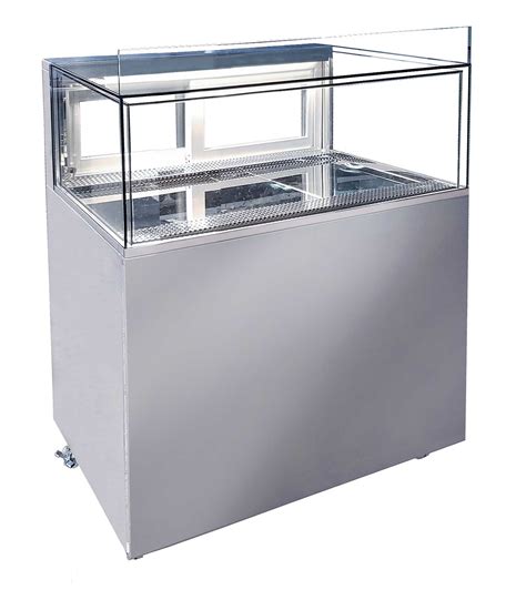 Premium Glass Counter Display Fridge Stainless Steel Double Glazed UV