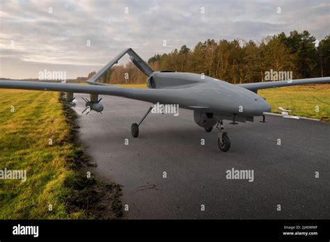 Bayraktar Tb 2 Drone In The National Colors Of Ukraine Taking Off From Improvised Airfields