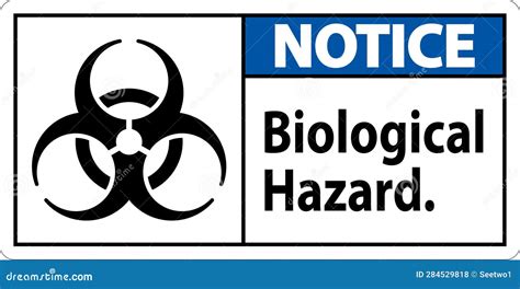 Notice Label Biological Hazard on White Background Stock Vector ...