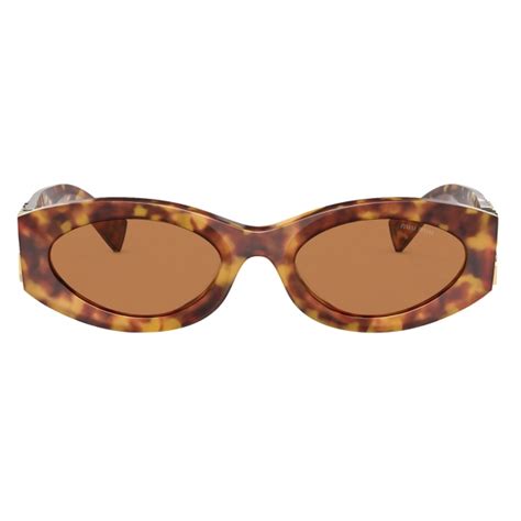 Miu Miu Miu Miu Eyewear Collection Sunglasses Oval Light Tortoiseshell Sunglasses Miu