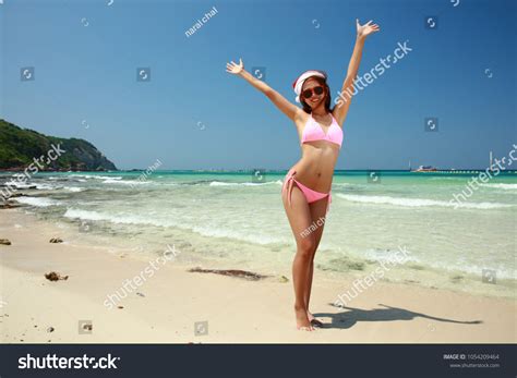 Sexy Woman Pink Bikini Beach Side Stock Photo Shutterstock