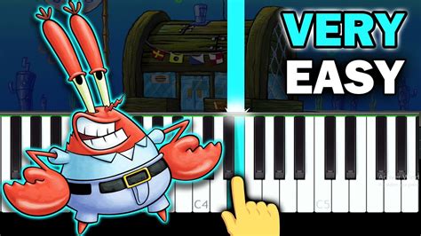 Krusty Krab Theme Very Easy Piano Tutorial Youtube