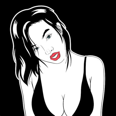 Premium Vector Black And White Sexy Girl