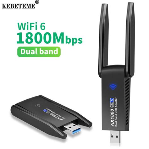 Kebeteme 1800mbps Wifi 6 Receiver Usb Adapter Dual Band 5ghz 24ghz For