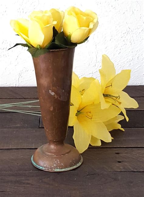 Vintage Copper Chalice Copper Vase Beautiful Patina Primitive Rustic