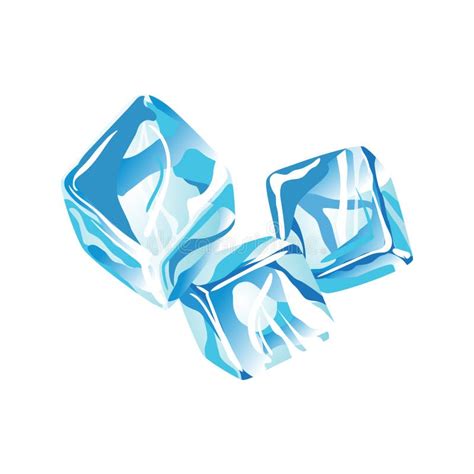 Icono De Cubo De Hielo De Agua Partículas De Agua Congelada Conjunto