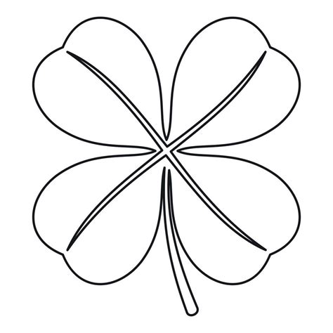 Four leaf clover leaf icon, outline style 14645326 Vector Art at Vecteezy