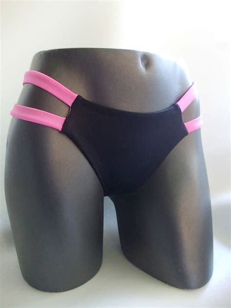 Thong Bikini Bottom Sexy Pink Bow Brazilian Cheeky Bottom Etsy