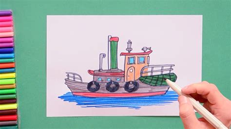 How To Draw A Tug Boat Youtube