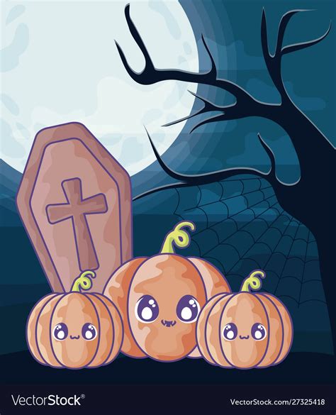 Wood Coffin With Christian Cross On Halloween Vector Image