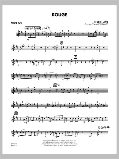 Mike Tomaro Rouge Tenor Sax Sheet Music And Printable Pdf Music