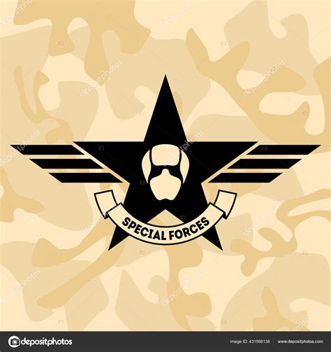Боец Ввс Спецназа Значок Вооружённых Сил Этикетка Логотип Камуфляже ...