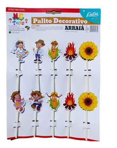 Palito De Corativo Festa Junina 10 Unidades Nc Toys