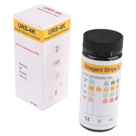 100 Strips Urs 4k Glucose Ph Protein Ketone Urine Test Paper Strips