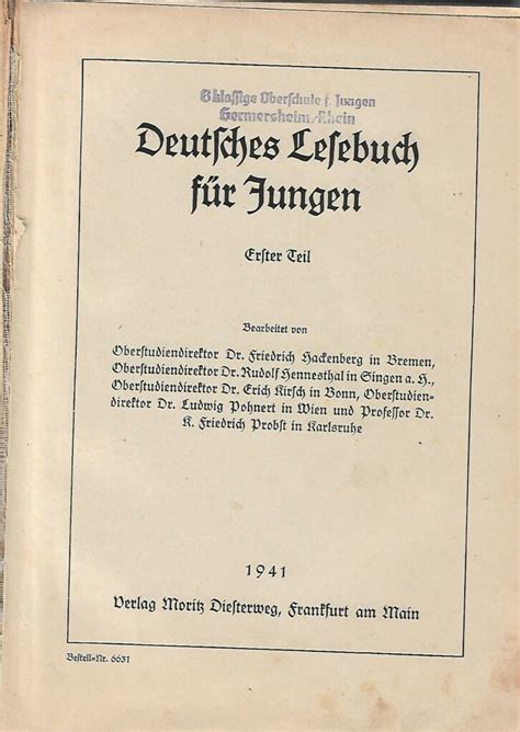 Schulbuecher Erbe Und Auftrag Und Deutsches Lesebuch Fuer Jungen