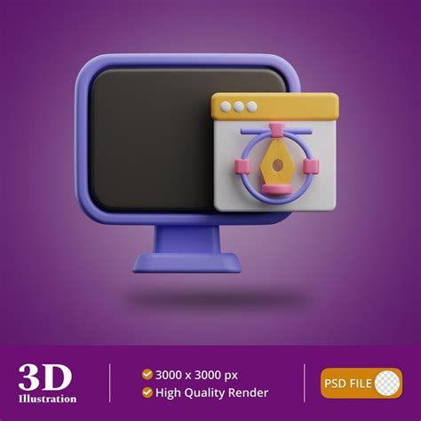 Ilustração De Design De Designer Gráfico 3d Psd Premium