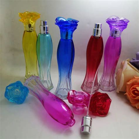 100pcs Wholesale 30ML Flower Lid Glass Perfume Spray Bottle 30 Ml Art