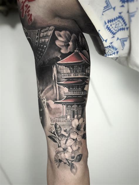 Realistic Japanese Themed Sleeve Tattoos Tattoo Tattooed Tattooart