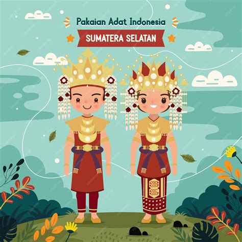 Premium Vector Baju Adat Indonesia Sumatera Selatan