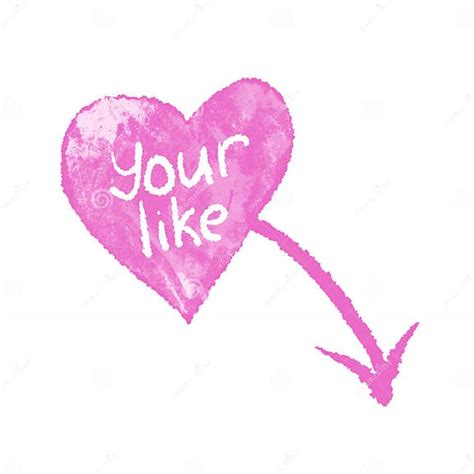 Hand Drawn Illustration Of Click Here Your Like Pink Heart Shape Sticker Words In White Written