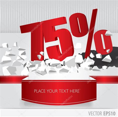 Red 75 percent discount on vector cracked ground on white backgr Stock ...
