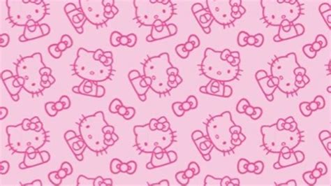 Pink Hello Kitty Wallpaper with Hearts and Bows