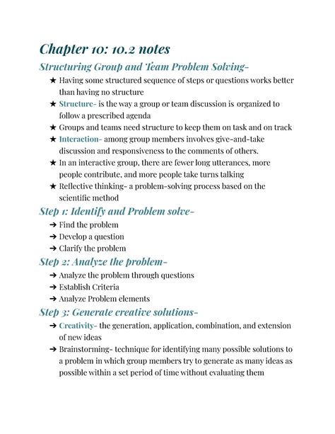 Chapter 10 2 Notes Chapter 10 10 Notes Structuring Group And Team