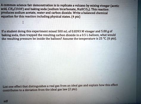 Mixing Baking Soda And Vinegar To Produce Carbon Dioxide Gas