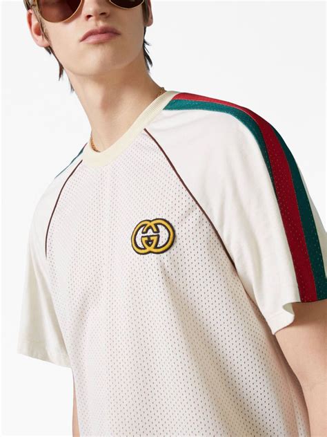 Gucci Gg Logo Print Mesh T Shirt Farfetch