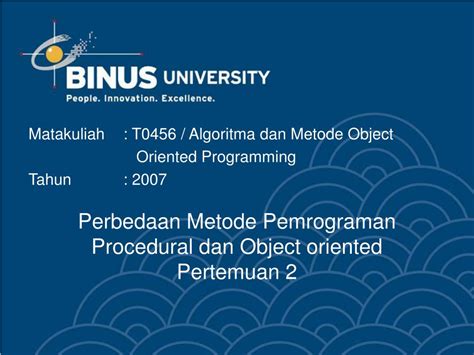 PPT Perbedaan Metode Pemrograman Procedural Dan Object Oriented