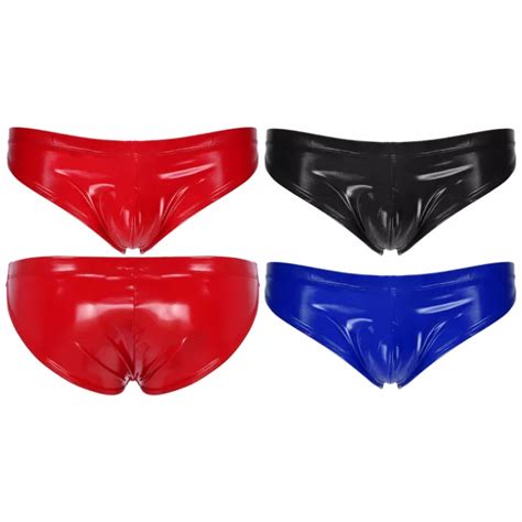 Sexy Herren Wetlook Lederoptik Slip Bikini Briefs Panties Swim H Schen Dessous Eur